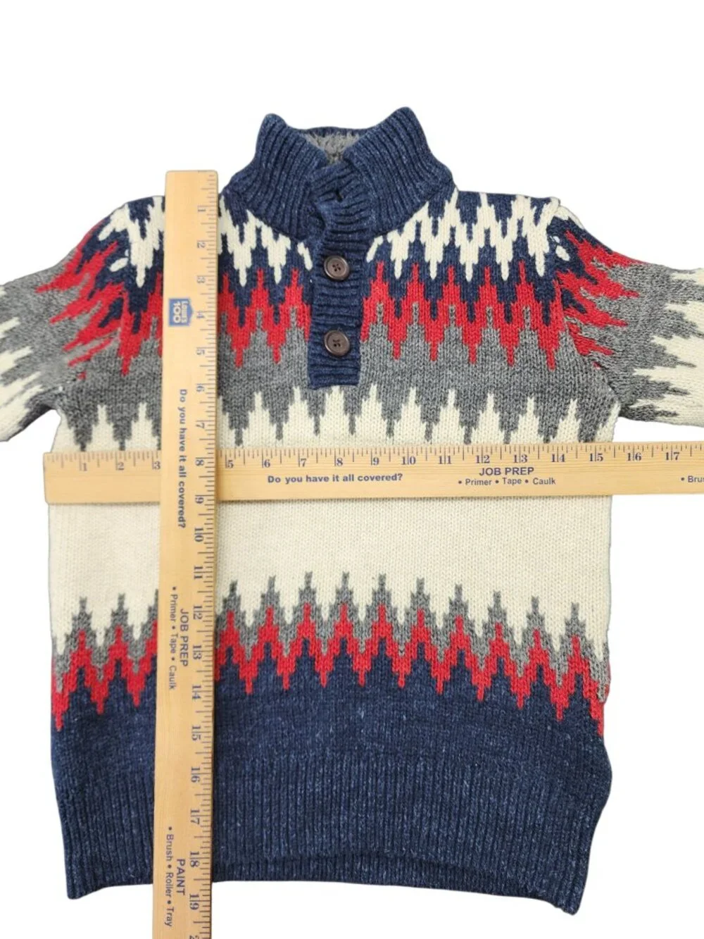 Gap Kids Pullover Knit Sweater Size S(6/7) Fair Isle Mountain Christmas Pattern